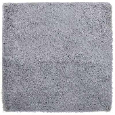 Pörrömatto korkeanukkainen hopeanharmaa 120x120 cm polyesteri