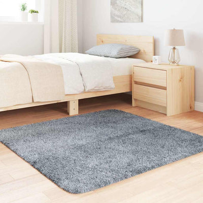 Pörrömatto korkeanukkainen hopeanharmaa 120x120 cm polyesteri