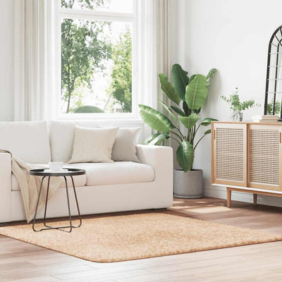 Pörrömatto korkeanukkainen beige 160x160 cm polyesteri
