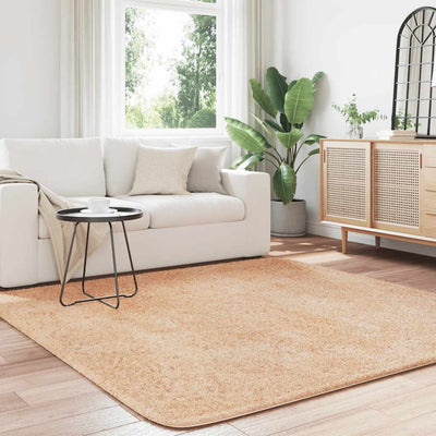 Pörrömatto korkeanukkainen beige 200x200 cm polyesteri