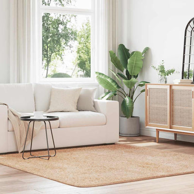 Beige pörrömatto korkeanukkainen Sidiea 200x200cm (polyesteri)