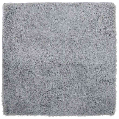 Pörrömatto korkeanukkainen hopeanharmaa 200x200 cm polyesteri