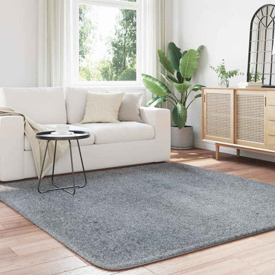 Pörrömatto korkeanukkainen hopeanharmaa 200x200 cm polyesteri