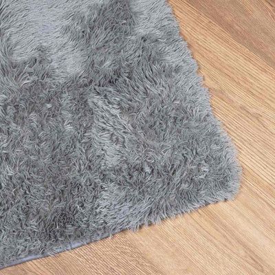 Pörrömatto korkeanukkainen hopeanharmaa 200x200 cm polyesteri