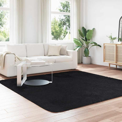 Pörrömatto korkeanukkainen musta 240x240 cm polyesteri