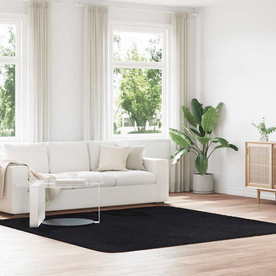 Pörrömatto korkeanukkainen musta 240x240 cm polyesteri