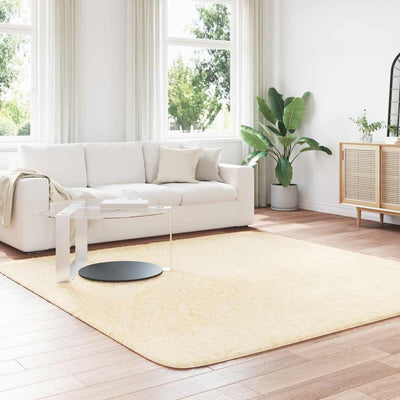 Pörrömatto korkeanukkainen kerma 240x240 cm polyesteri