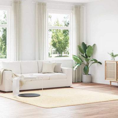 Pörrömatto korkeanukkainen kerma 240x240 cm polyesteri