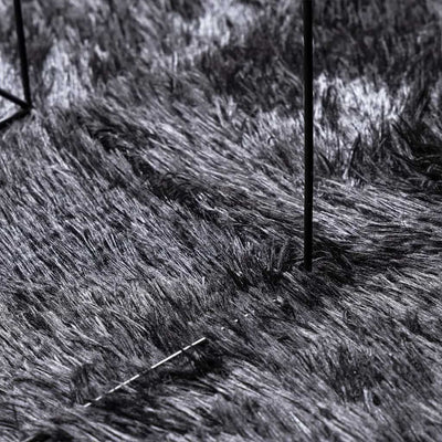 Tummanharmaa pörrömatto korkeanukkainen Sidiea 240x240cm (polyesteri)