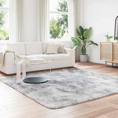 Pörrömatto korkeanukkainen vaaleanharmaa 240x240 cm polyesteri
