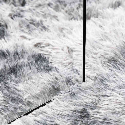Pörrömatto korkeanukkainen vaaleanharmaa 240x240 cm polyesteri