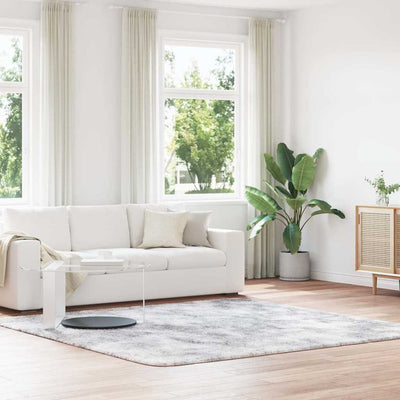 Pörrömatto korkeanukkainen vaaleanharmaa 240x240 cm polyesteri