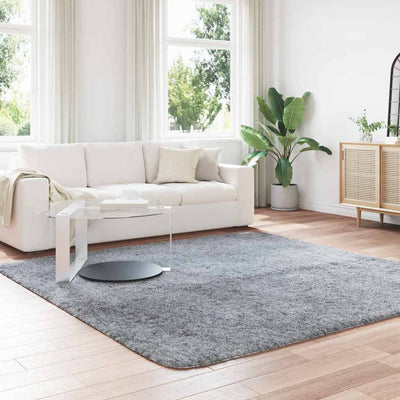 Pörrömatto korkeanukkainen hopeanharmaa 240x240 cm polyesteri