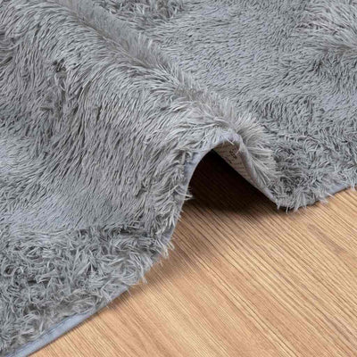 Pörrömatto korkeanukkainen hopeanharmaa 240x240 cm polyesteri