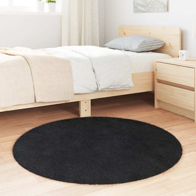 Pörrömatto korkeanukkainen musta 100x100 cm polyesteri