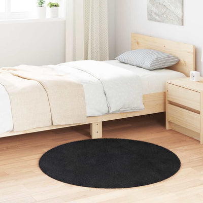 Pörrömatto korkeanukkainen musta 100x100 cm polyesteri