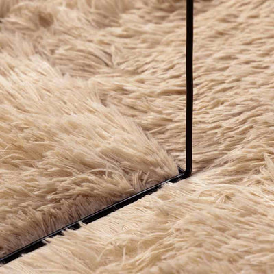 Pörrömatto korkeanukkainen beige 120x120 cm polyesteri