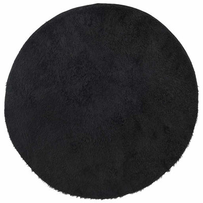 Pörrömatto korkeanukkainen musta 120x120 cm polyesteri