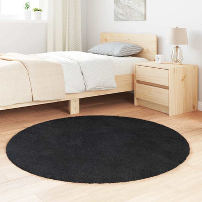 Pörrömatto korkeanukkainen musta 120x120 cm polyesteri