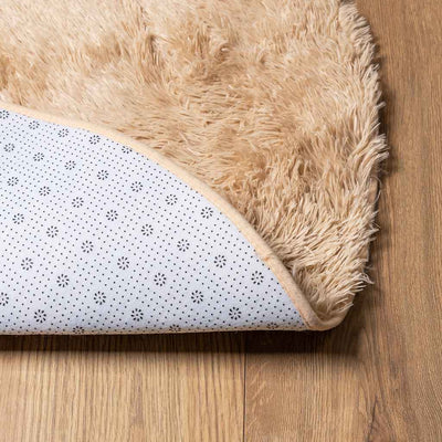 Pörrömatto korkeanukkainen beige 160x160 cm polyesteri