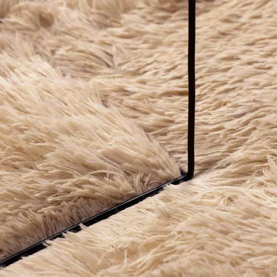 Pörrömatto korkeanukkainen beige 160x160 cm polyesteri