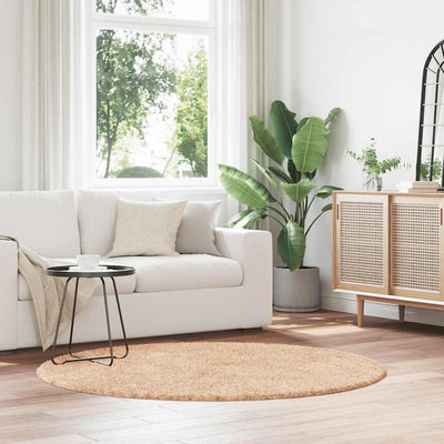 Pörrömatto korkeanukkainen beige 160x160 cm polyesteri