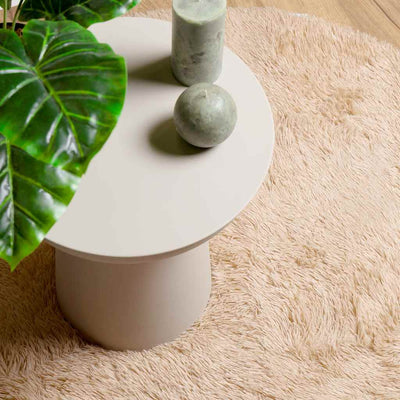 Beige pörrömatto korkeanukkainen Sidiea 200x200cm (polyesteri)