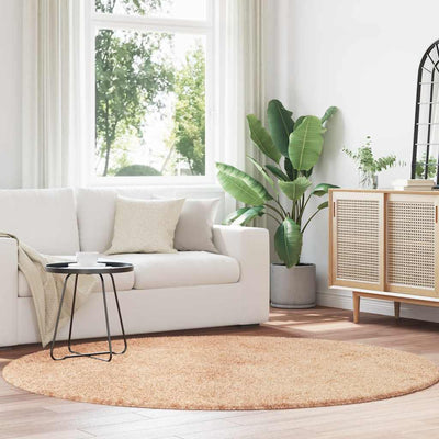 Beige pörrömatto korkeanukkainen Sidiea 200x200cm (polyesteri)