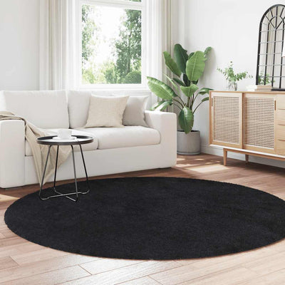 Pörrömatto korkeanukkainen musta 200x200 cm polyesteri