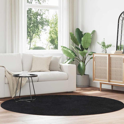 Pörrömatto korkeanukkainen musta 200x200 cm polyesteri