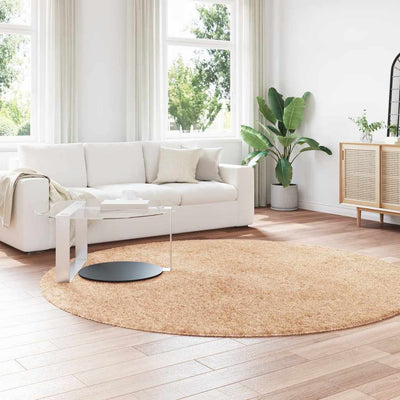 Beige pörrömatto korkeanukkainen Sidiea 240x240cm (polyesteri)