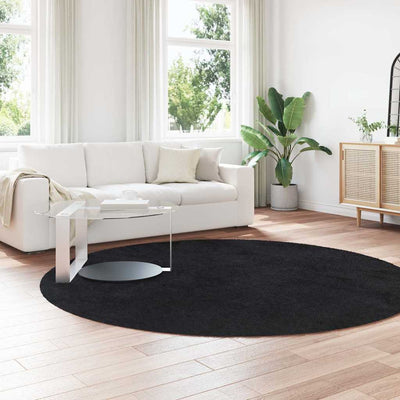 Pörrömatto korkeanukkainen musta 240x240 cm polyesteri