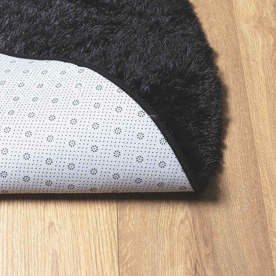 Pörrömatto korkeanukkainen musta 240x240 cm polyesteri