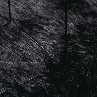 Musta pörrömatto Sidiea 240x240cm (korkeanukkainen polyesteri)