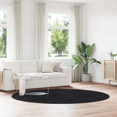 Pörrömatto korkeanukkainen musta 240x240 cm polyesteri