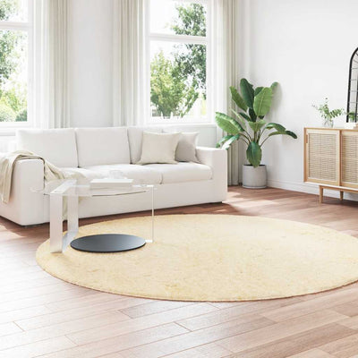 Pörrömatto korkeanukkainen kerma 240x240 cm polyesteri