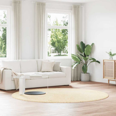 Pörrömatto korkeanukkainen kerma 240x240 cm polyesteri