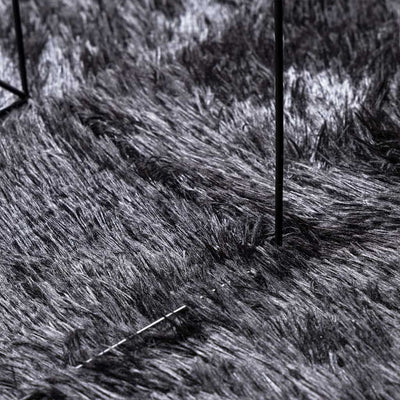 Tummanharmaa pörrömatto korkeanukkainen Sidiea 240x240cm (polyesteri)