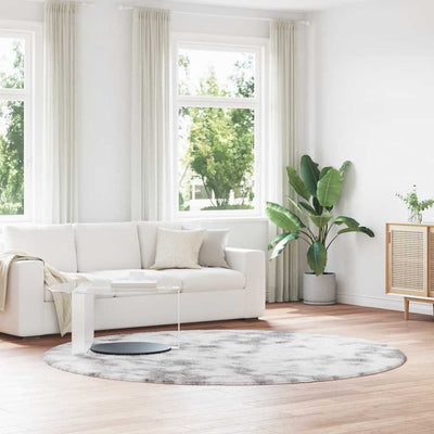 Hopeanharmaa pörrömatto korkeanukkainen Sidiea 240x240cm (polyesteri)