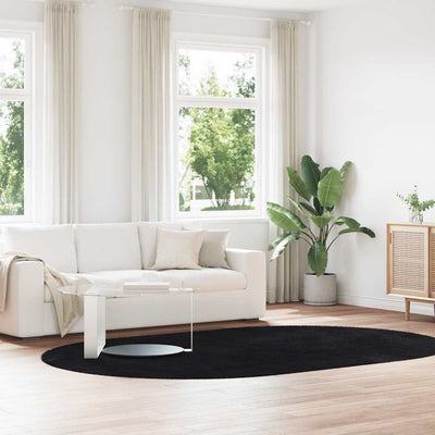 Pörrömatto korkeanukkainen musta 300x200 cm polyesteri