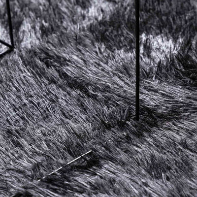 Tummanharmaa pörrömatto korkeanukkainen navarra Sidiea 300x200cm