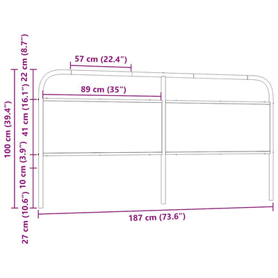 Savutammi sängynpääty Amantino 180cm (teräs ja puu)