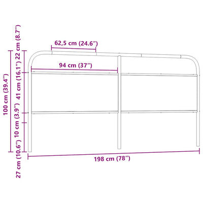 Sängynpääty Amantino 190cm (teräs ja puu)