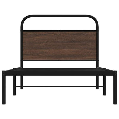 Ruskea sängynrunko ilman patjaa Mirci 100x190cm (tammi puinen)