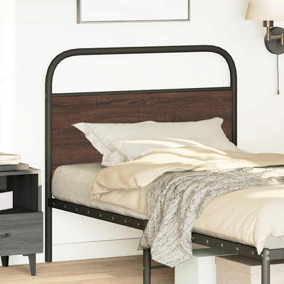 Ruskea sängynpääty Amantino 90cm (tammi, teräs ja puu)