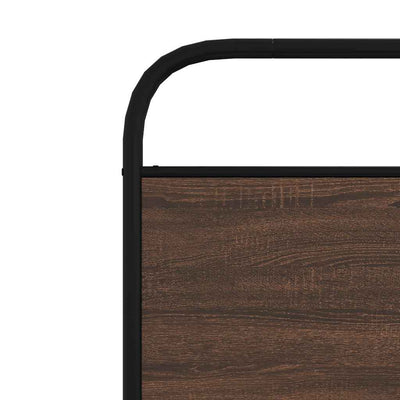 Sängynpääty ruskea tammi 90 cm teräs ja tekninen puu