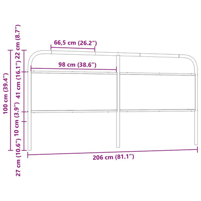 Ruskea sängynpääty Amantino 200cm (teräs ja puu)