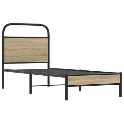 Sängynrunko ilman patjaa 80x200 cm savutammi tekninen puu