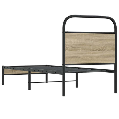 Sängynrunko ilman patjaa 80x200 cm savutammi tekninen puu