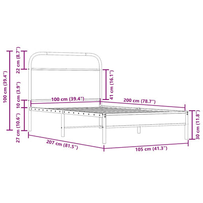 Savutammi sängynrunko ilman patjaa Mirci 100x200cm (puinen)